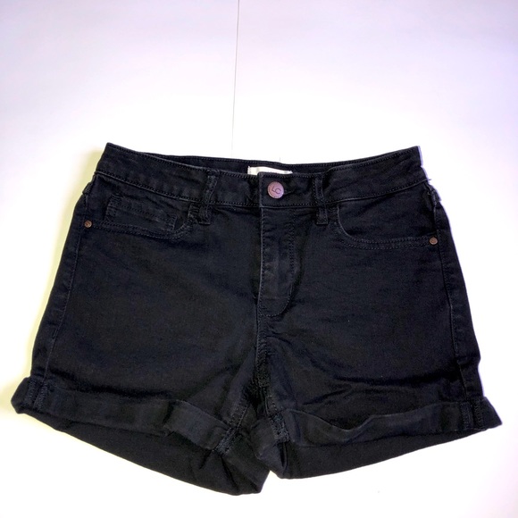 LC Cuffed Jean Shorts Size 2 Black Women’s - Picture 2 of 16